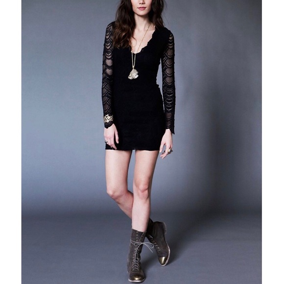 FREE PEOPLE Party Dress Intricate Draped Mini Gown - Picture 3 of 12